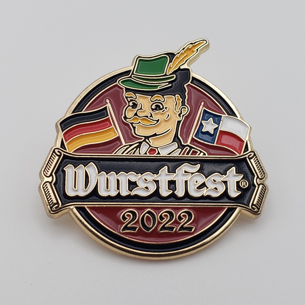 Wurstfest Hat Pin Gold 2022 Texas German Festival Enamel Souvenir Lapel Bavaria